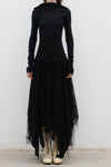 Marc Le Bihan lace embroidered skirt 2596 series plant dyeing France MLB-2596-HEILS black lace embroidery